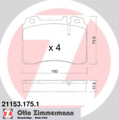 Тормозные колодки Otto Zimmermann 21153.175.1
