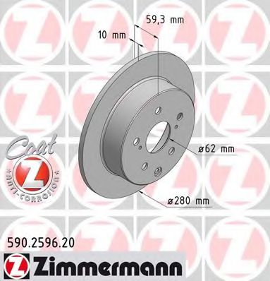 Тормозной диск Otto Zimmermann 590.2596.20