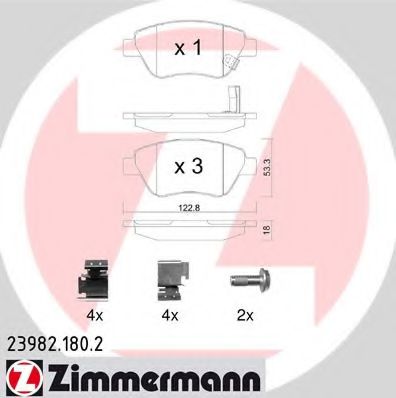 Тормозные колодки Otto Zimmermann 23982.180.2