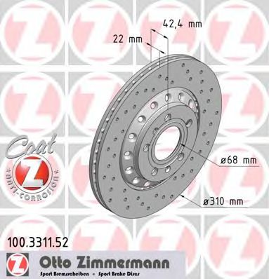 Тормозной диск Otto Zimmermann 100.3311.52