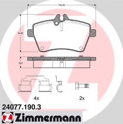 Тормозные колодки Otto Zimmermann 24077.190.3