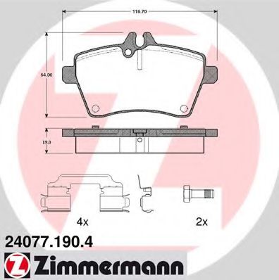 Тормозные колодки Otto Zimmermann 24077.190.4