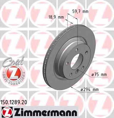 Тормозной диск Otto Zimmermann 150.1289.20
