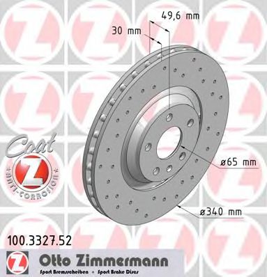 Тормозной диск Otto Zimmermann 100.3327.52