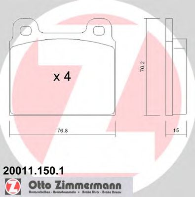 Тормозные колодки Otto Zimmermann 20011.150.1