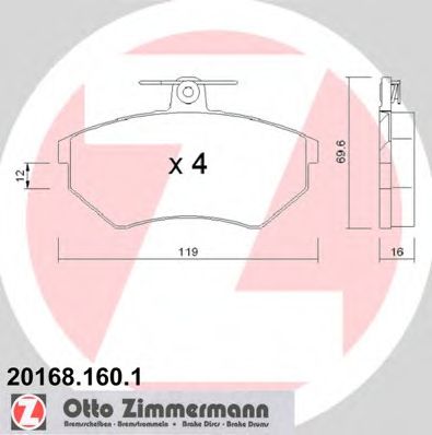 Тормозные колодки Otto Zimmermann 20168.160.1
