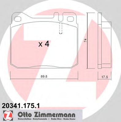 Тормозные колодки Otto Zimmermann 20341.175.1