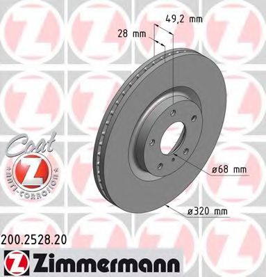 Тормозной диск Otto Zimmermann 200.2528.20