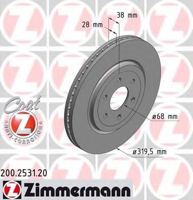 Тормозной диск Otto Zimmermann 200.2531.20