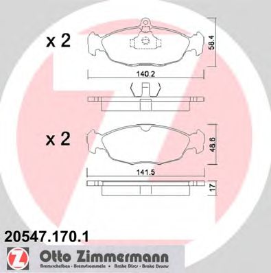 Тормозные колодки Otto Zimmermann 20547.170.1