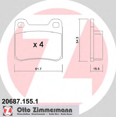 Тормозные колодки Otto Zimmermann 20687.155.1