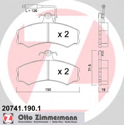 Тормозные колодки Otto Zimmermann 20741.190.1