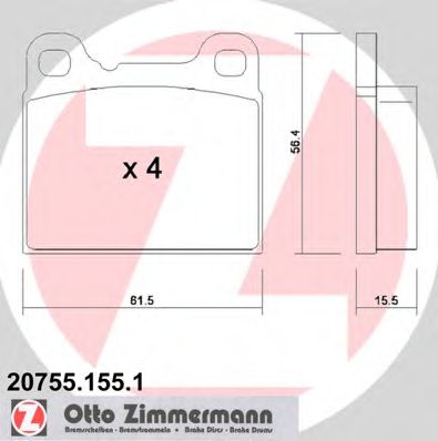 Тормозные колодки Otto Zimmermann 20755.155.1