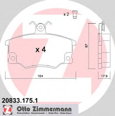 Тормозные колодки Otto Zimmermann 20833.175.1