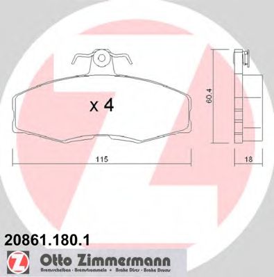 Тормозные колодки Otto Zimmermann 20861.180.1