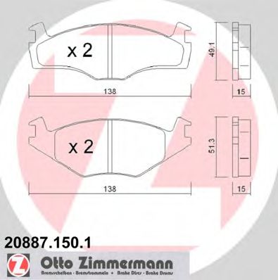 Тормозные колодки Otto Zimmermann 20887.150.1