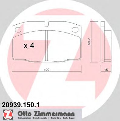 Тормозные колодки Otto Zimmermann 20939.150.1