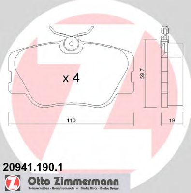 Тормозные колодки Otto Zimmermann 20941.190.1