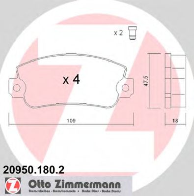 Тормозные колодки Otto Zimmermann 20950.180.2
