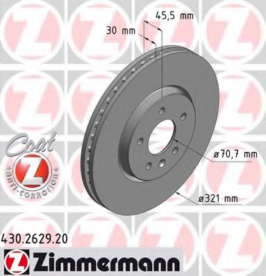 Тормозной диск Otto Zimmermann 430.2629.20