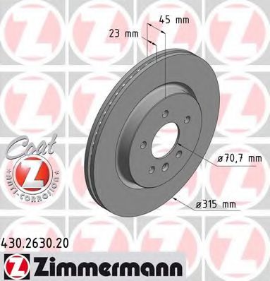 Тормозной диск Otto Zimmermann 430.2630.20