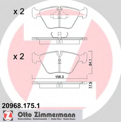 Тормозные колодки Otto Zimmermann 20968.175.1