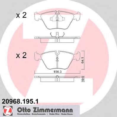 Тормозные колодки Otto Zimmermann 20968.195.1