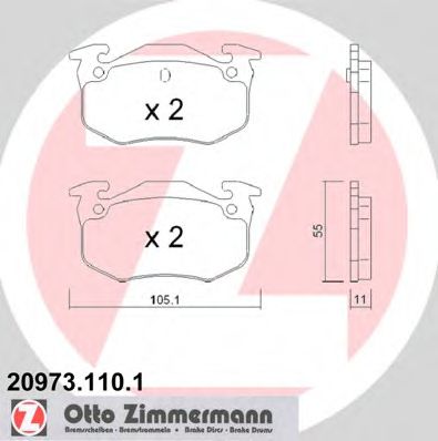 Тормозные колодки Otto Zimmermann 20973.110.1