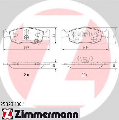 Тормозные колодки Otto Zimmermann 25323.180.1