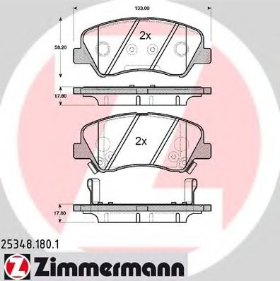 Тормозные колодки Otto Zimmermann 25348.180.1
