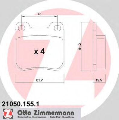 Тормозные колодки Otto Zimmermann 21050.155.1