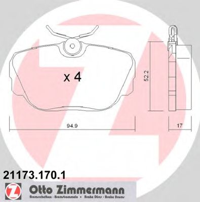 Тормозные колодки Otto Zimmermann 21173.170.1