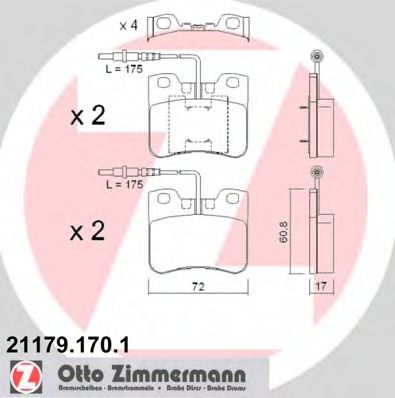 Тормозные колодки Otto Zimmermann 21179.170.1