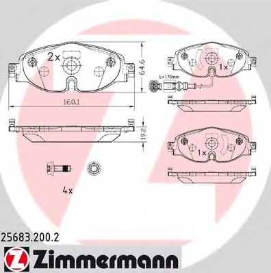 Тормозные колодки Otto Zimmermann 25683.200.2