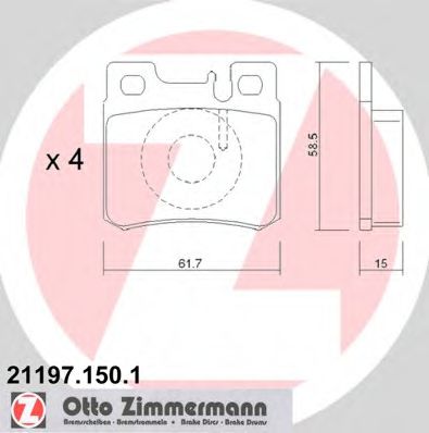 Тормозные колодки Otto Zimmermann 21197.150.1