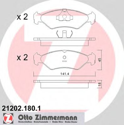 Тормозные колодки Otto Zimmermann 21202.180.1