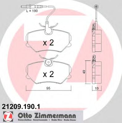 Тормозные колодки Otto Zimmermann 21209.190.1