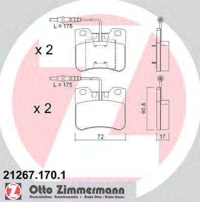 Тормозные колодки Otto Zimmermann 21267.170.1