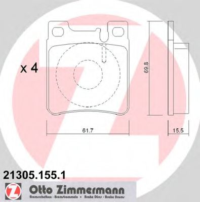 Тормозные колодки Otto Zimmermann 21305.155.1