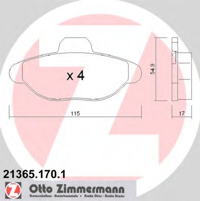 Тормозные колодки Otto Zimmermann 21365.170.1