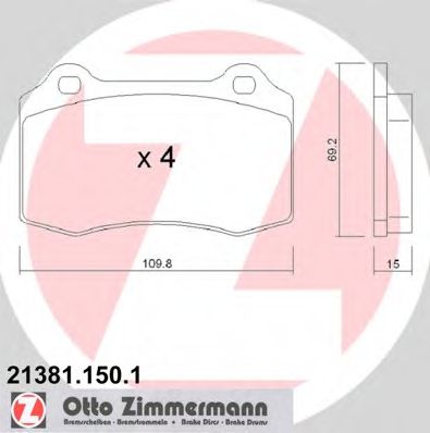 Тормозные колодки Otto Zimmermann 21381.150.1