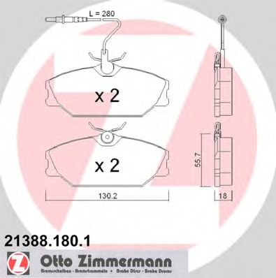 Тормозные колодки Otto Zimmermann 21388.180.1