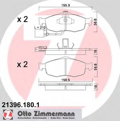 Тормозные колодки Otto Zimmermann 21396.180.1
