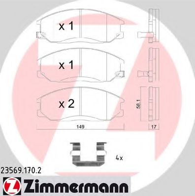 Тормозные колодки Otto Zimmermann 23569.170.2