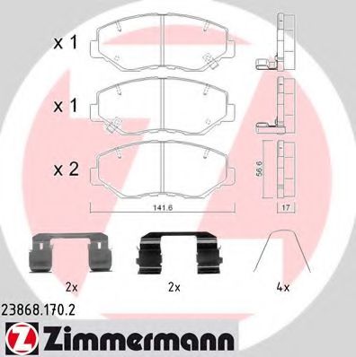 Тормозные колодки Otto Zimmermann 23868.170.2