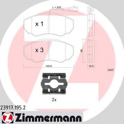 Тормозные колодки Otto Zimmermann 23917.195.2
