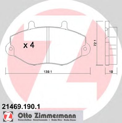 Тормозные колодки Otto Zimmermann 21469.190.1