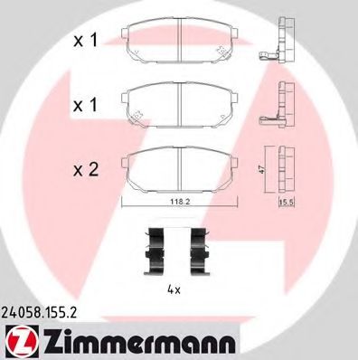 Тормозные колодки Otto Zimmermann 24058.155.2