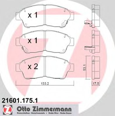 Тормозные колодки Otto Zimmermann 21601.175.1