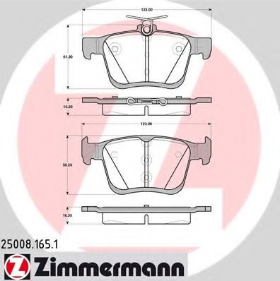 Тормозные колодки Otto Zimmermann 25008.165.1